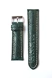 18mm Green Matte Genuine Crocodile Breitling Style Watchband Made in Italy