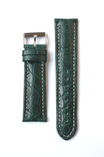 18mm Green Matte Genuine Crocodile Breitling Style Watchband Made in Italy