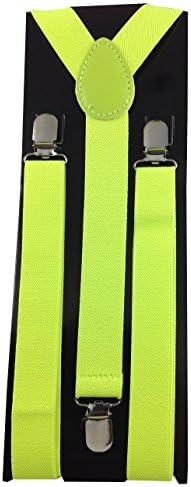 Standard Clip Suspenders 15 Different Colors (Neon Yellow)