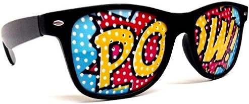 Black Pow Billboard Wayfarer Sunglasses Printed Mesh Lens