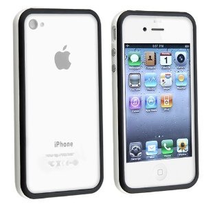 Fosmon 2 Tone Bumper Case for Apple iPhone 4/4S - White & Black