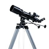 Rokinon 705AZ3 Compact 500 x 70mm Refractor Telescope with Tripod (Black)