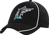 New Era Florida Marlins Black Cooperstown Batting Practice Flex Fit Performance Hat