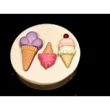 Beach and Holidays Ice Cream Cones (3 different styles) - Silicone Icing Cake & Cupcake Topper Mould