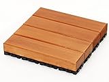 ウッドデッキ匠・樹脂ジョイント付・30cm×30cm×高さ5cm：12枚セット（色：チーク）