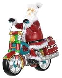 Review Kurt Adler  / Whimsical Glittery Santa Claus On Motorcycle Christmas Ornament #W9872