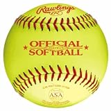 RAWLINGS 11'' or 12'' SOFTBALL - OPTIC YELLOW LEATHER COVER, .47 COR