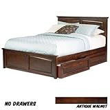 Monterey Platform Bed King with Raised Panel Foot Board (Antique Walnut) (45.88
