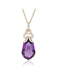 Diamond and Purple Amethyst 18k Rose Gold Pendant Necklace