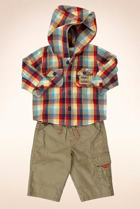 2 Piece Pure Cotton Checked Shirt Outfit