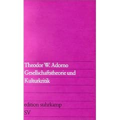 Gesellschaftstheorie und Kulturkritik. (Taschenbuch)