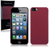 iPhone 5 Hybrid Rubberised Back Cover Case / Shell / Shield (Solid Red)