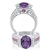Round Amethyst, Pink Tourmaline and Diamond Ring