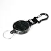 KEY-BAK #488B Retractable Reel with 48 inch (120 cm) Kevlar Cord, Durable Polycarbonate Case, Zinc Alloy Carabiner, Split Ring