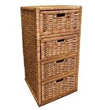 BRAND NEW 4 DRAWER WICKER STORAGE UNIT