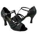 1683 Black Leather Salsa Dance Shoes, 10, Tan Leather