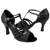 Latin Dance Store - 1683 Black Leather Salsa Dance Shoes 2.5" Heel