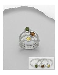 Glass Ring In 92.5 Sterling Silver