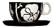 Sagaform Flora Cup with Saucer, Black, Set of Two