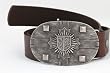Tobacco Road Brown Leather Belt Royal Shield Belt Buckle