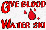 Give Blood Water Ski 11 oz. White Mug