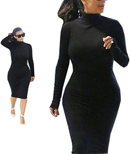 Kim Kardashian Costume - Turtleneck Dress (L, Black)