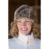 Women's Knitted Rex Rabbit Hat, NATURAL/BROWN, Size 1 SIZE