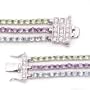 Sterling Silver Blue Topaz, Amethyst, Peridot And Cubic Zirconia Bracelet, 7.5"