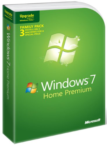 Microsoft Windows 7 Home Premium Upgrade Family Pack for XP or Vista users (PC DVD)