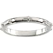 14K White Gold Rosary Ring - Man's Ring