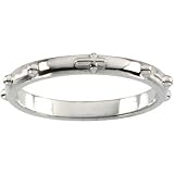 14K White Gold Rosary Ring - Man's Ring