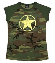 Girl's Camo T-shirt with with Gold Star