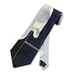 Men's Handmade Tie Random Curves Design Silver and Blue Silk Necktie
