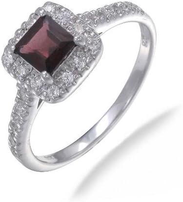 Sterling Silver Garnet Ring (0.35 CT) In Size 7