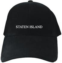 CAPS BLACK EMBROIDERY " SIMPLE WORD STATEN ISLAND " NEW YORK