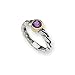 Sterling Silver w/14ky Antiqued 6mm Round Amethyst title=