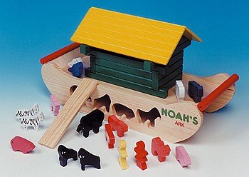 Childrens Toyshop  Toys : Shape Sorter - Wooden Noah's Ark and Animals