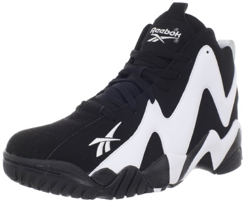 Reebok Men's Kamikaze II Mid Fashion Sneaker,Black/White,10 M US