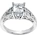 14K White Gold 06.00 MM = 1 1/4 CT Created Moissanite Engagement Ring