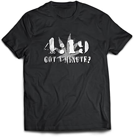 Phantasmic Arts Men's T-Shirt Tee 4/20 Got a Minute Rasta Ganja JAH (XL, Black)