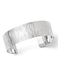 Leslies Sterling Silver Polished & Textured Slip on Bangle