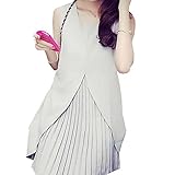 (マーシェル) Marshel マタニティ ワンピース ノースリーブ プリーツ 産前 産後 長く使える おしゃれ 妊婦服 グレー XL