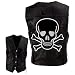 Diamond Plate Leather Vest With SKULL-SZ L