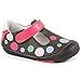 Momo Baby Girls First Walker/Toddler Polka Dots Brown T-Strap Leather Shoes