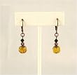 Earrings - E200 - Brass & Crystal Beads (8mm) ~ Lime and Jet Black