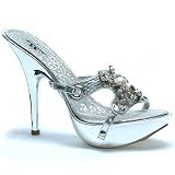 Ellie Shoes Women's 503 WENDY, 5 Inch Stiletto Heel Mule w/Rinestone Design, Available in 2 Colors