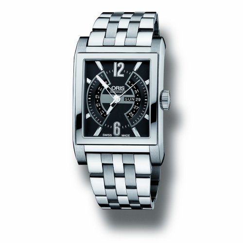 Oris Men's 58576227064MB Artelier Rectangular Titan Day/Date Automatic Black Watch