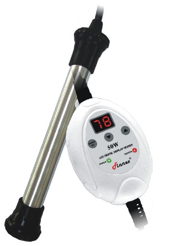 Finnex HMO - 50 Watt w/ Memorized Digital Controller Aquarium Titanium Heater (10-20 Gallons)