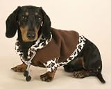 Brown Leopard Fleece Dog Jacket - Medium