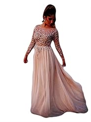 Applique Beaded Lace Long Sleeves Chiffon/Polyester/Satin Cocktail Evening Dress/Prom Dress/Party Dress 